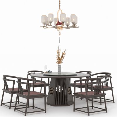 新中式餐桌组件