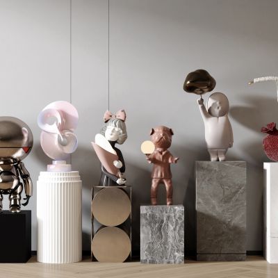 现代室内雕塑摆件组合