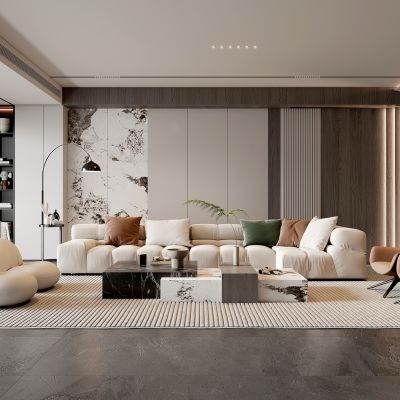 现代家居客厅 现代客厅 简约客厅  茶几 落地灯 组合沙发 极简客厅