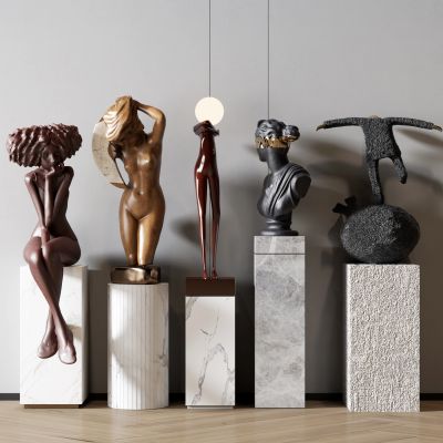 现代室内雕塑摆件组合