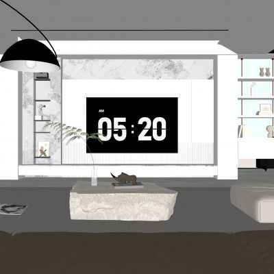 现代客厅 奶油风客厅 沙发组合 茶几组合 饰品摆件 钢琴 