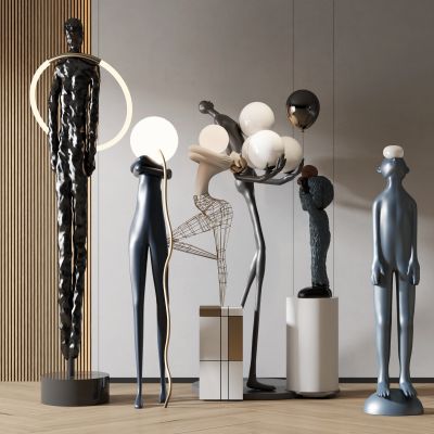 现代室内雕塑摆件组合