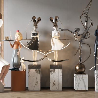 现代室内雕塑摆件组合