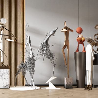 现代室内雕塑摆件组合