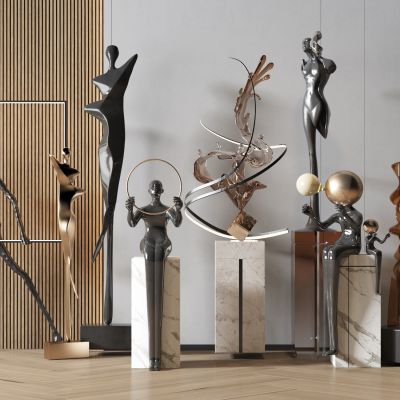 现代室内雕塑摆件组合