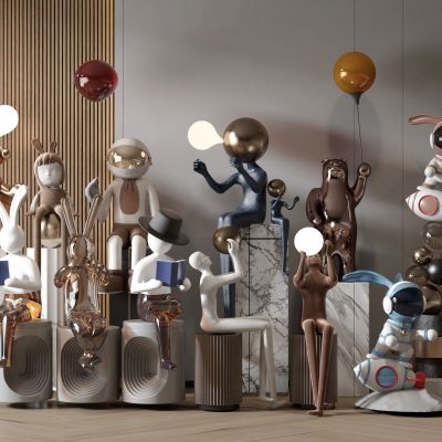 现代室内雕塑摆件组合