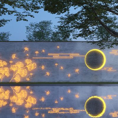 新中式景观墙3D模型