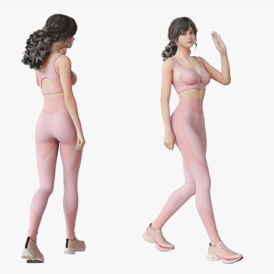 健身少女人物模型