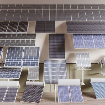 现代太阳能光伏板