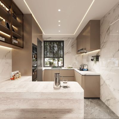 现代厨房，厨房，橱柜