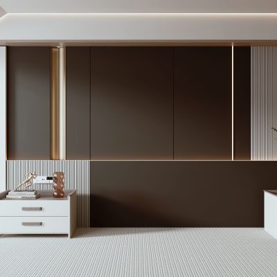 现代床头背景墙