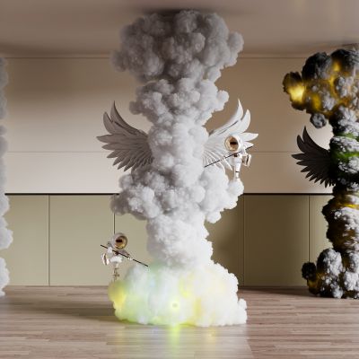 现代云朵异形柱子