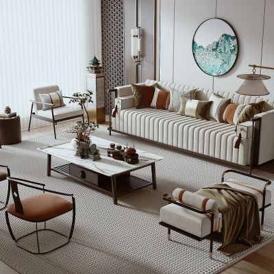 新中式组合沙发茶几