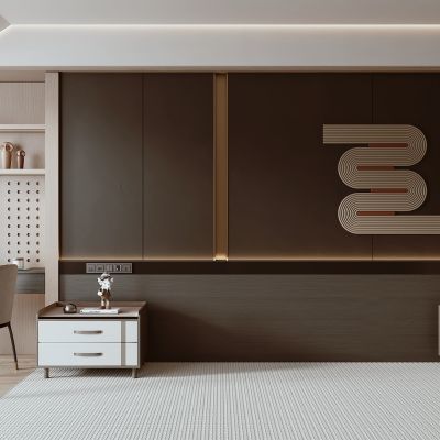 现代床头背景墙