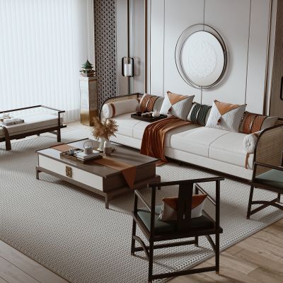 新中式组合沙发茶几