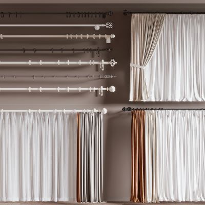 现代窗帘，罗马杆