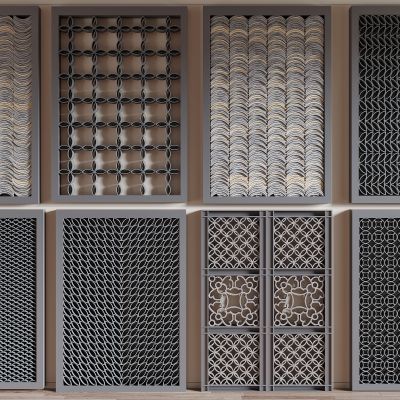 中式瓦片背景墙