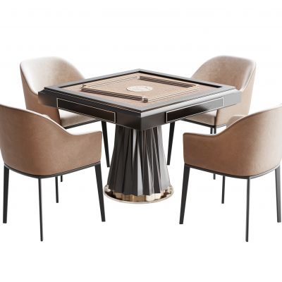 现代麻将桌椅组合