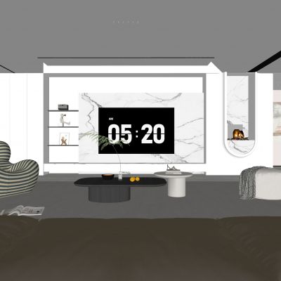  现代客厅 奶油风客厅 沙发组合 茶几组合 饰品摆件 