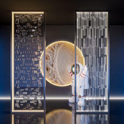 现代玻璃屏风隔断