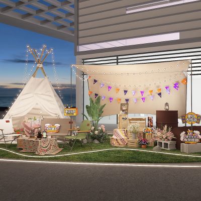 现代帐篷_天幕_鲜花布置_商业美陈