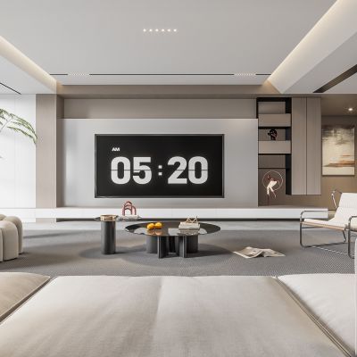 现代客厅 奶油风客厅 沙发组合 茶几组合 饰品摆件