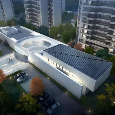 现代售楼处  展览馆 艺术馆 商业建筑 办公楼建筑 会所建筑SU模型