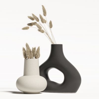现代侘寂花瓶花艺组合