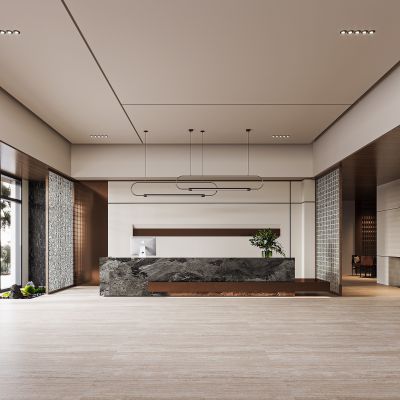 现代售楼处大厅前台