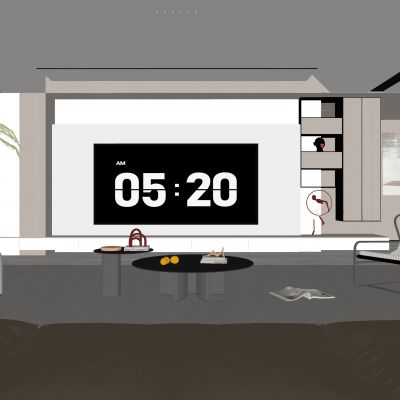 现代客厅 奶油风客厅 沙发组合 茶几组合 饰品摆件