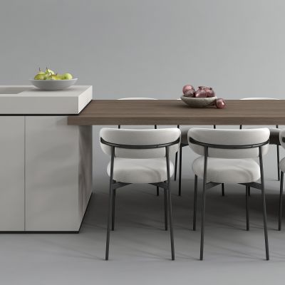 现代中岛餐桌椅