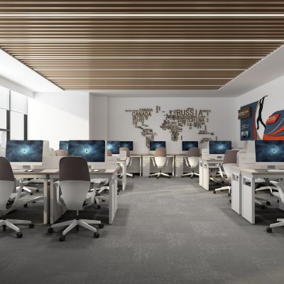 现代敞开办公区