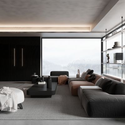 现代风格的客厅