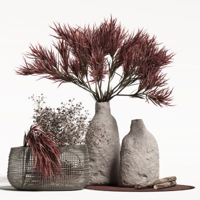 现代侘寂花瓶花艺组合