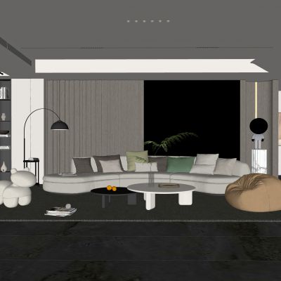 现代家居客厅 现代客厅 简约客厅  茶几 落地灯 组合沙发 极简客厅