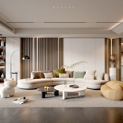 现代家居客厅 现代客厅 简约客厅  茶几 落地灯 组合沙发 极简客厅