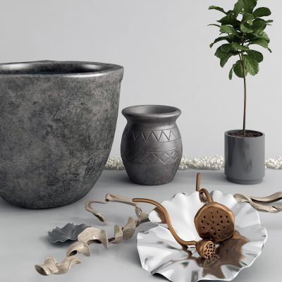 现代水缸 饰品摆件