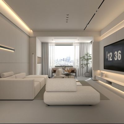 现代极简家居客厅