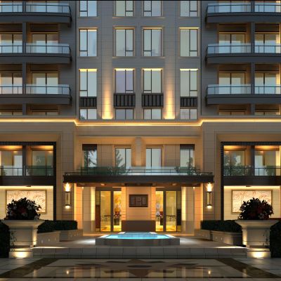 现代小区住宅入户门头