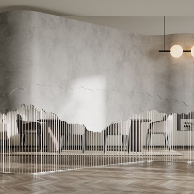 现代水泥墙隔断