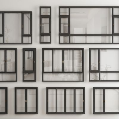 现代窗户_平开窗_铝合平开窗_落地窗_推拉窗