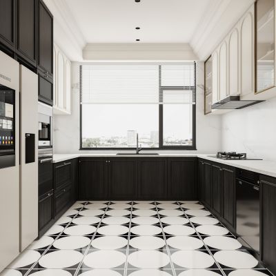 法式简约封闭式厨房