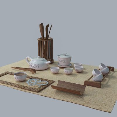 中式白瓷茶壶茶具