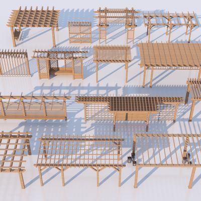 现代景观廊架3D模型
