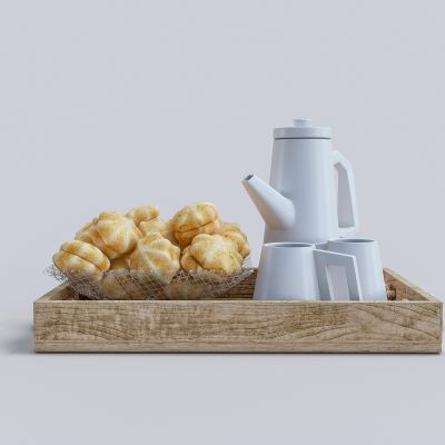 欧式早餐蛋糕奶茶托盘