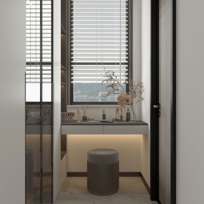 现代衣帽间梳妆台