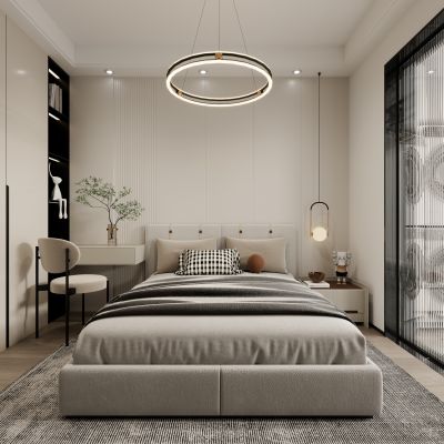 现代卧室，卧室，次卧