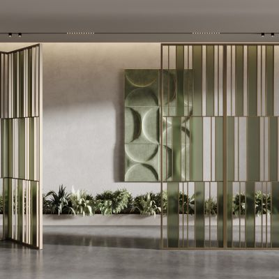 现代金属屏风