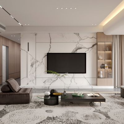 现代客厅电视背景墙