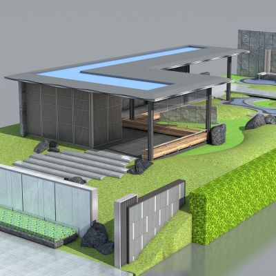 新中式廊架 景观亭 休闲亭 廊架会客厅